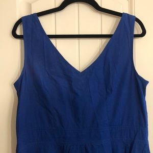 Blue and white embroidered dress